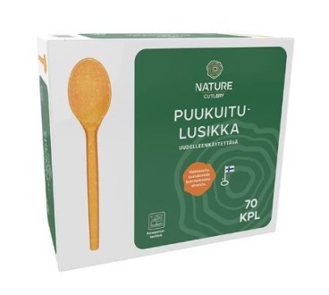 Nature Line puukuitulusikka 70kpl uudelleenkäytettävä