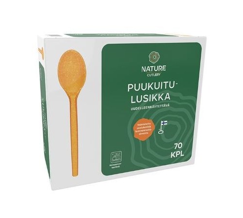 Nature Line puukuitulusikka 70kpl uudelleenkäytettävä