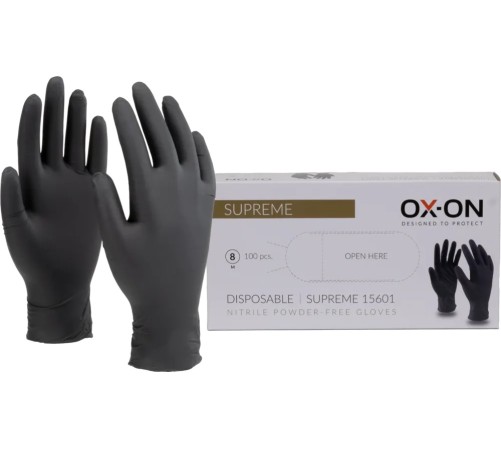 15601 Vahva sileä nitriilikäsine musta